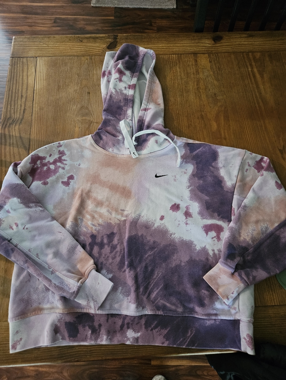 Nike Tie-Dye Hoodie in Purple and Peach Tones